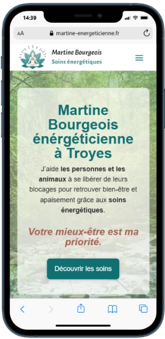 Adaptation du la page d'accueil du site sur téléphone mobile